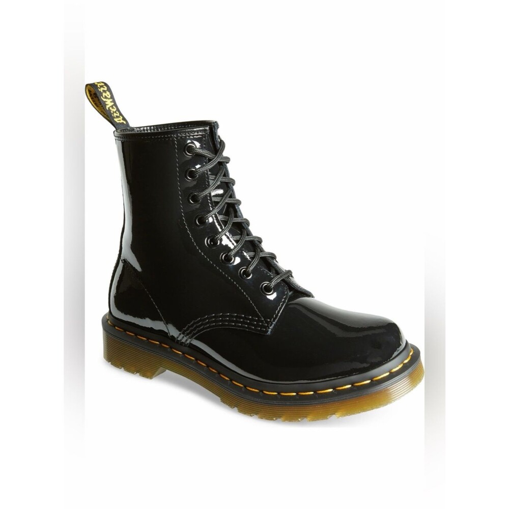 Dr. Martens 1460 Women’s Patent Leather Lace-Up Boot in Black size 7